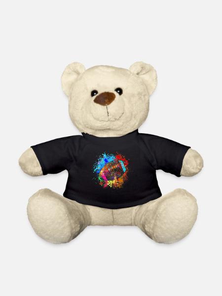 Buntes American Football Splash Design - Teddy - Schwarz