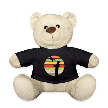 Model flight model builder airplane retro gift - Teddy Bear - black - Front