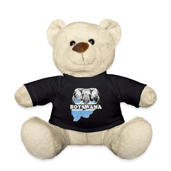 Botswana Africa Flag Flag - Teddy Bear - black - Front