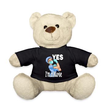 Funny caregiver healthcare nurse - Teddy Bear - black - Front