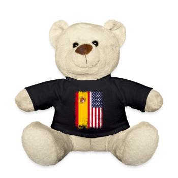 USA America Spanish Flag - Teddy Bear - black - Front