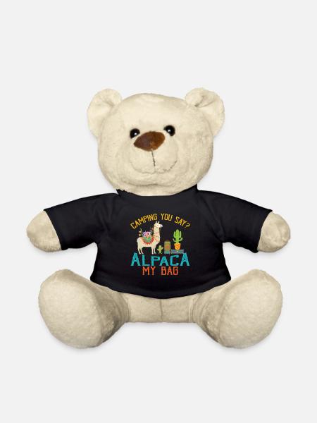Camping You Say Alpaca My Bag Funny Llama Shirt - Teddy - Schwarz