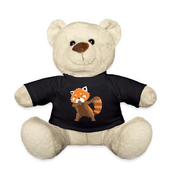 Dabbing Red Panda - Teddy Bear - black - Front