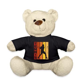 Tennis player retro vintage tennis coach gift - Teddy Bear - black - Front