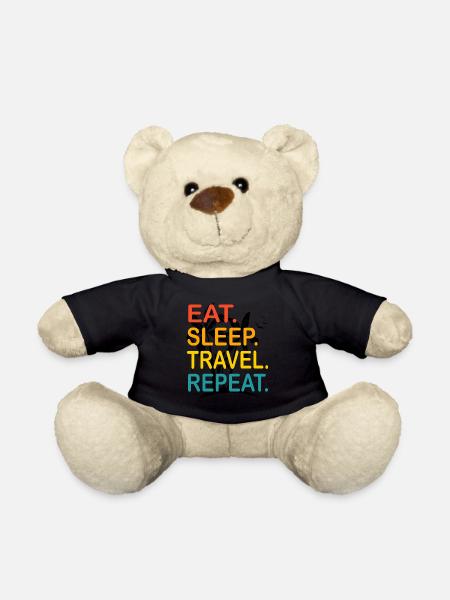 Eat Sleep travel repeat Geschenk für traveler - Nallebjörn - svart