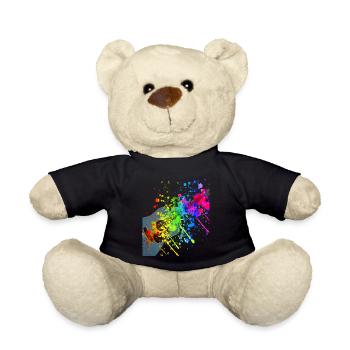 Guitare - taches de peinture - Nounours - noir - Devant