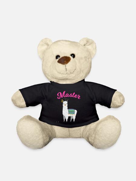 Master Studium Abschluss Lama Alpaka Geschenk - Teddy - Schwarz