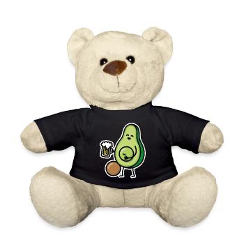 Funny avocado beer belly funny beer drinker gift - Teddy Bear - black - Front