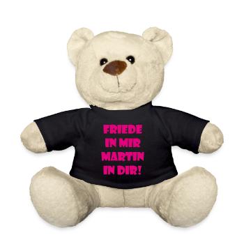 Friede in mir - Martin in Dir, Lustig, Fun, Humor - Teddy - Schwarz - Vorne