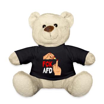 FCK AFD Design Against Racism Fascism - Teddy Bear - black - Front