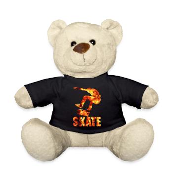 Skateboarder Skateboard Trick Skate Trick Gift - Teddy Bear - black - Front