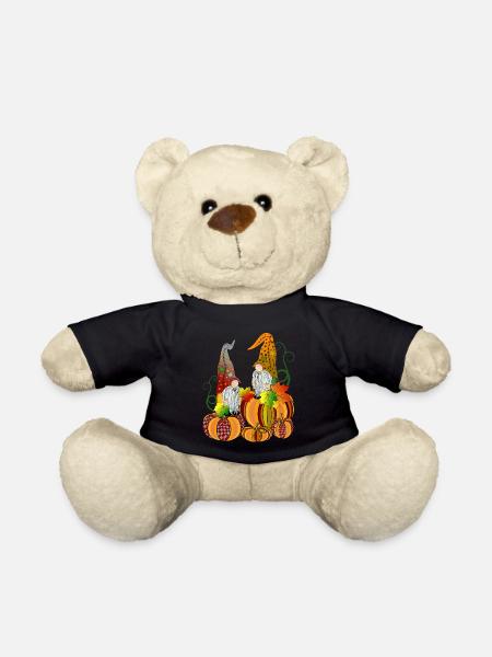 Wichtel auf Kürbis Gnome Zwerge Kürbis - Teddy - Schwarz