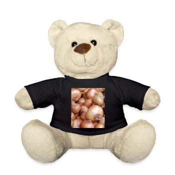 Cadeau photo drôle de légume d'oignon - Nounours - noir - Devant