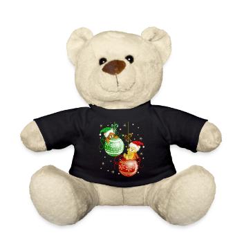 Bärchen auf Weihnachtskugeln Bär Weihnachtsdeko - Teddy - Schwarz - Vorne