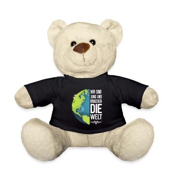 Klima Shirt. Wir sind jung und brauchen die Welt - Teddy - Schwarz - Vorne