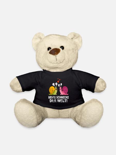 Schnecke Schneckenhaus Liebe Freunde Geschenk - Teddy - Schwarz