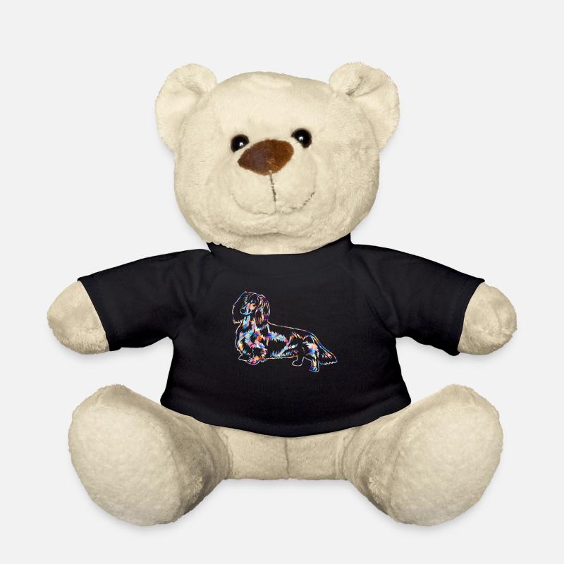 Chemises géométriques de teckel - Nounours - noir