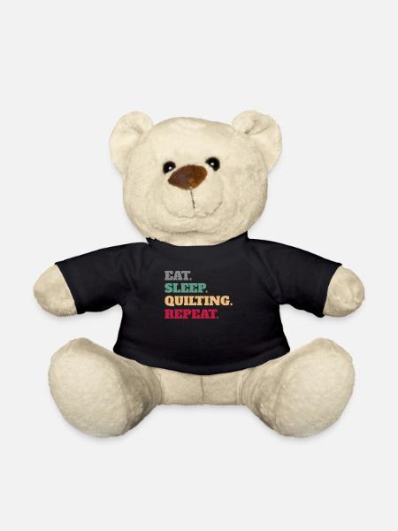 Eat Sleep Quilting Repeat Quilting Quilt Geschenke - Teddy - Schwarz