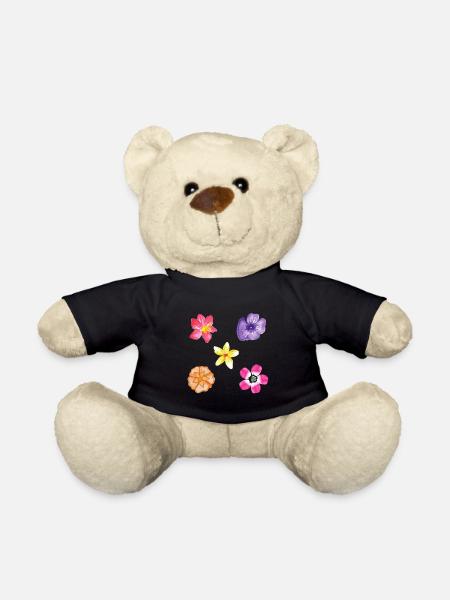 Blumen Motiv Set - Teddy - Schwarz