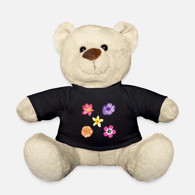 Blumen Motiv Set - Teddy - Schwarz