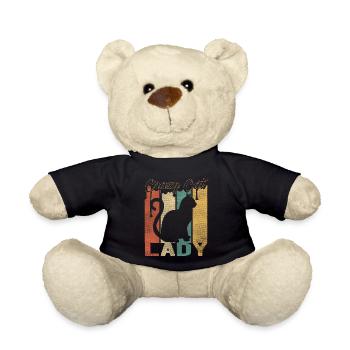 Vintage Crazy Cat Lady – Perfect Cat Lovers - Teddy Bear - black - Front