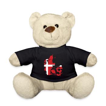Love Denmark Gift Danish Pride Heart - Teddy Bear - black - Front