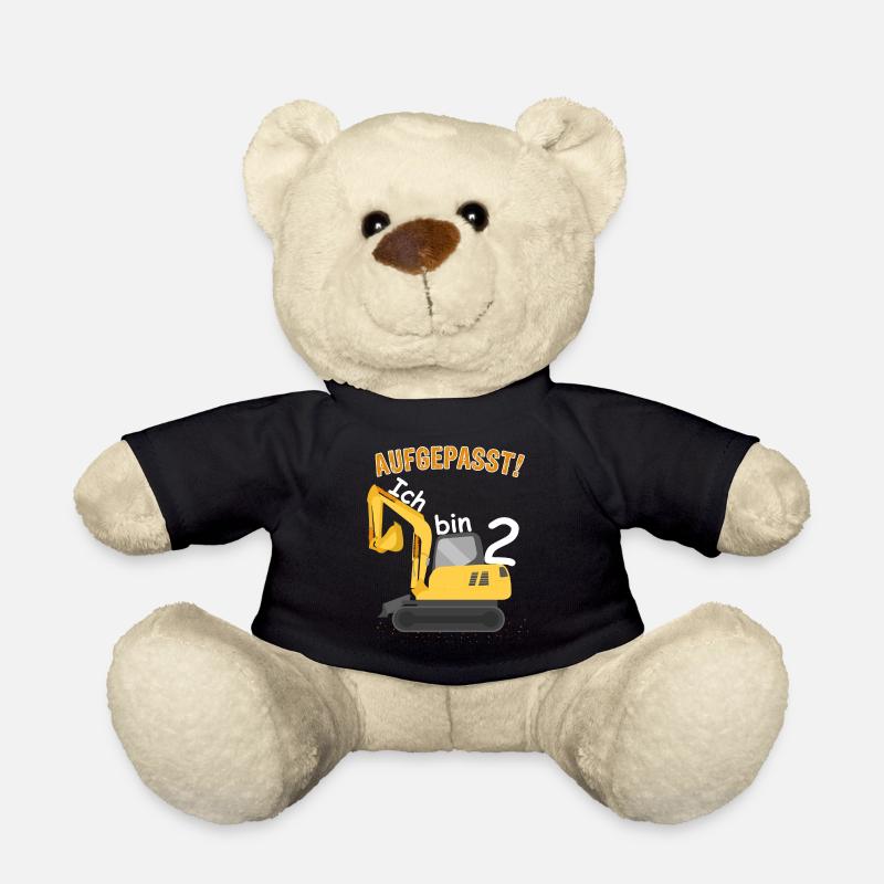 Bagger 2. Geburtstag 2 Jahre Jungen - Teddy - Schwarz