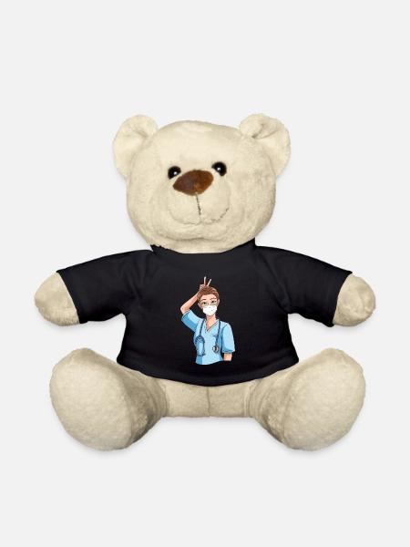 Infirmière drôle avec humour - Nounours - noir