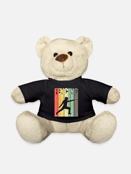 Funny fencing sport fencing fencer epee fight - Teddy Bear - black