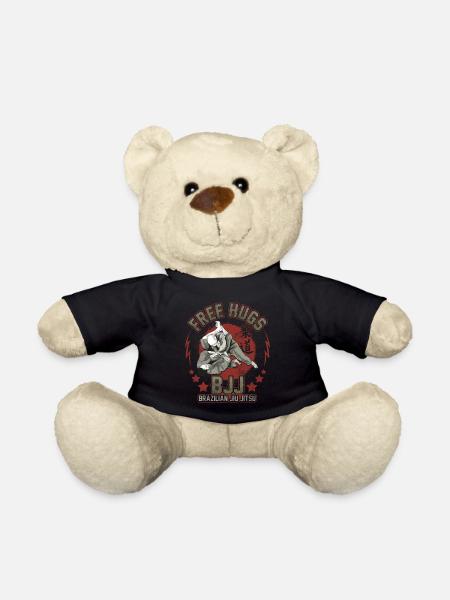 Funny Free Hugs Jiu Jitsu Pun BJJ Martial Arts - Teddy Bear - black