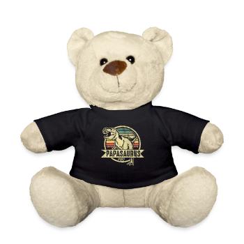 Witziges Papa Vater Papasaurus Dino Retro Geschenk - Teddy - Schwarz - Vorne