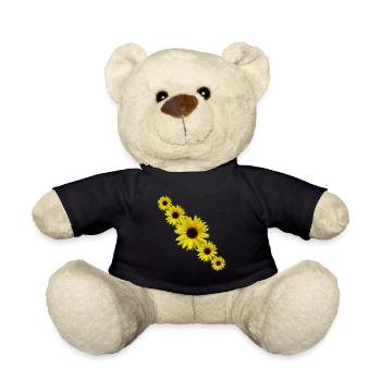 Sunflower, sunflower, flowers - Teddy Bear - black - Front