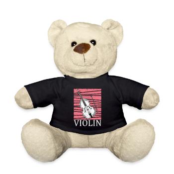 Beautiful violin gift for violin & violin players - Teddy Bear - black - Front