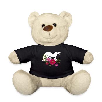 Mungo mit Blumen - Teddy - Schwarz - Vorne