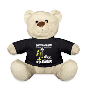 Die besten Mädchen sind bei der Feuerwehr - Teddy - Schwarz - Vorne