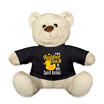 Gummiente Ente Geschenk - Teddy - Schwarz - Vorne