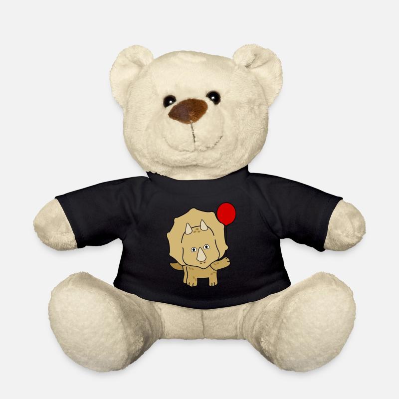 Dinos Triceratops mit Luftballon - Teddy - Schwarz