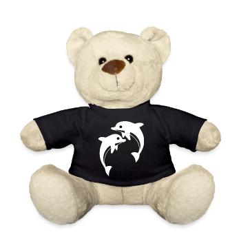 Dolphin dolphins - Teddy Bear - black - Front