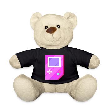 Retro Video Games Vintage Gift - Teddy Bear - black - Front
