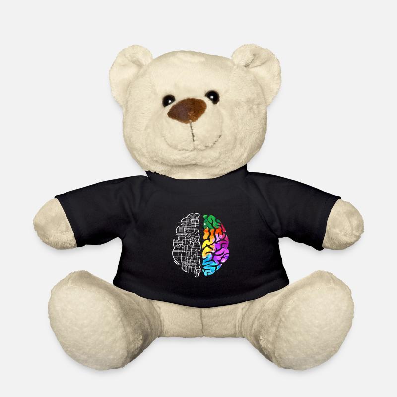 Buntes Gehirn Wissenschaft Kunst - Teddy - Schwarz