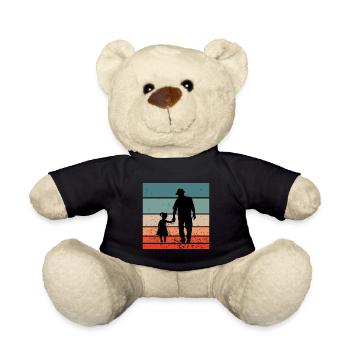 Père fille amour famille famille amour papa - Nounours - noir - Devant