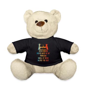 Woodturning Woodworking Woodturner Wood - Teddy Bear - black - Front