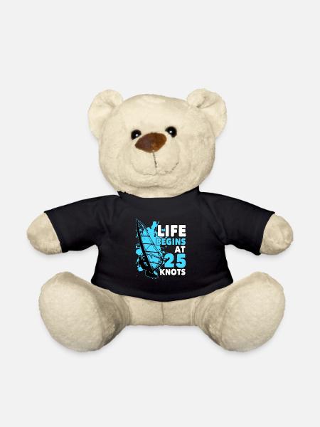 Windsurfer Spruch Geschenk Windsurfen - Teddy - Schwarz