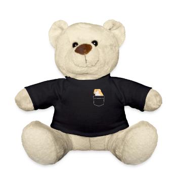 Pocket Cheems the Doge Shiba Inu Meme Geschenk - Teddy - Schwarz - Vorne