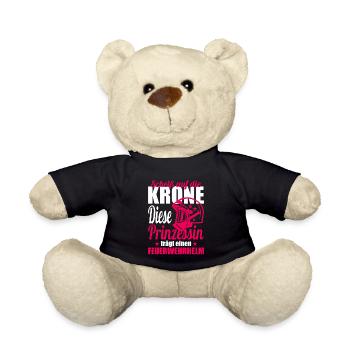 Feuerwehr freiwillige Feuerwehr Feuerwehrmann Frau - Teddy - Schwarz - Vorne