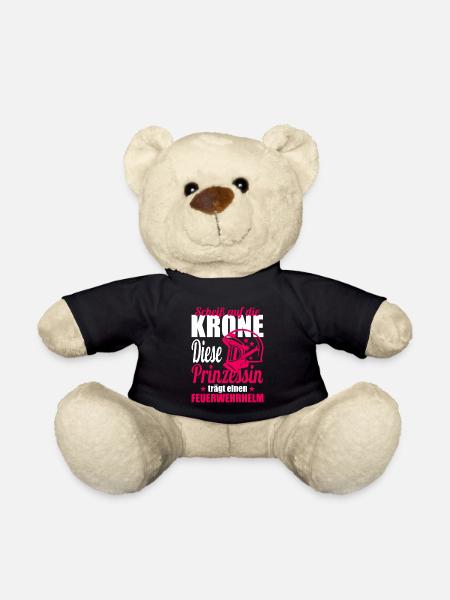 Feuerwehr freiwillige Feuerwehr Feuerwehrmann Frau - Teddy - Schwarz
