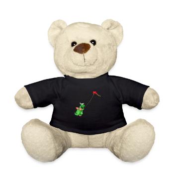 Dragon lets a kite fly - Teddy Bear - black - Front