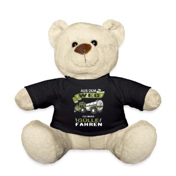 Landwirt Traktor Trecker Agrar Bauernhof fun - Teddy - Schwarz - Vorne