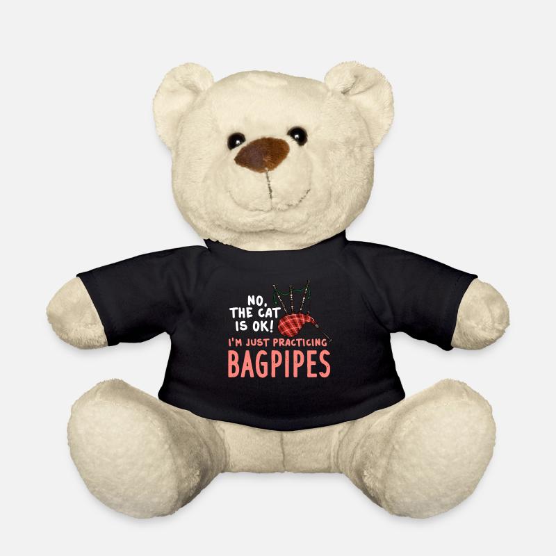 Bagpipes Bagpipe Bockpfeife Bagpiper - Teddy Bear - black