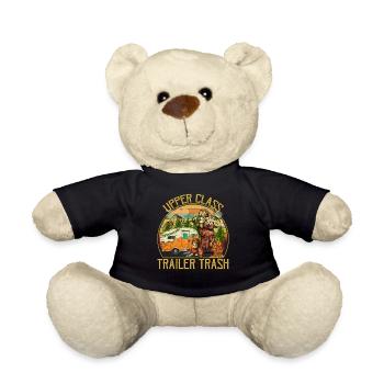 Upper Class Trailer Trash Funny Camping Bear Shirt - Teddy - Schwarz - Vorne